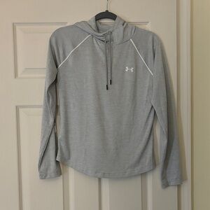 Under Armour Light Gray Hooded Long Sleeve Shirt